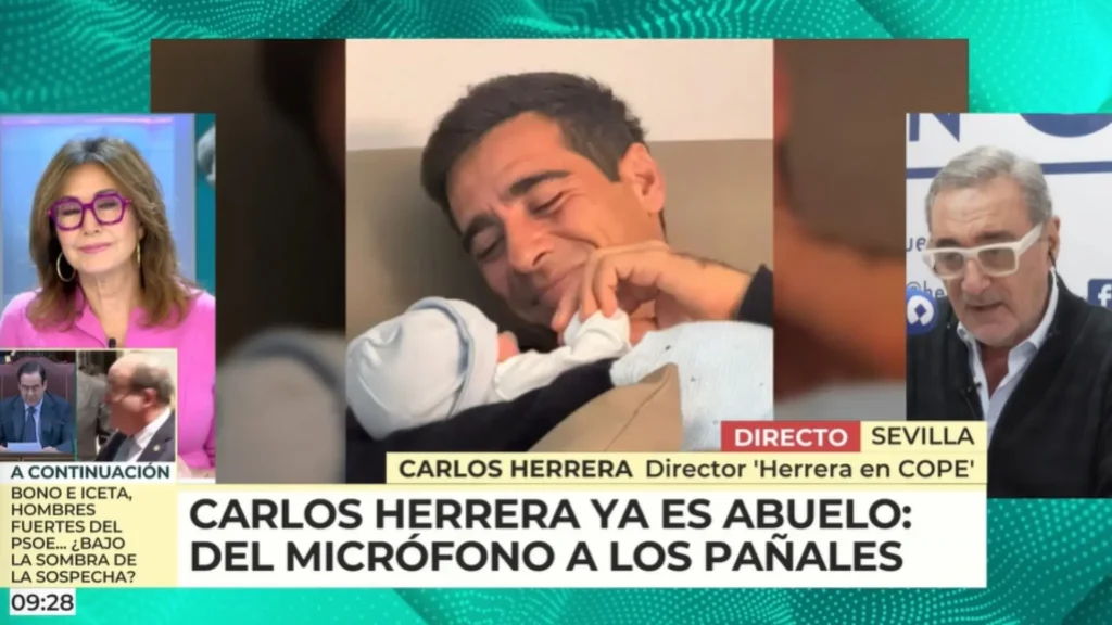 Carlos Herrera y su primer nieto: ¡Bético de cuna!